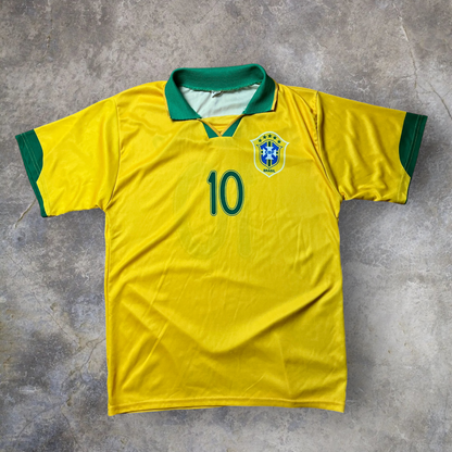 Vintage 2006 Brasil Home Ronaldinho #10 Fan Football Jersey T-Shirt