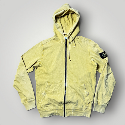 Stone Island Autumn/Winter 2018 Malfile Cotton Fleece Garment-Dyed Hooded Zip-Up Hoodie