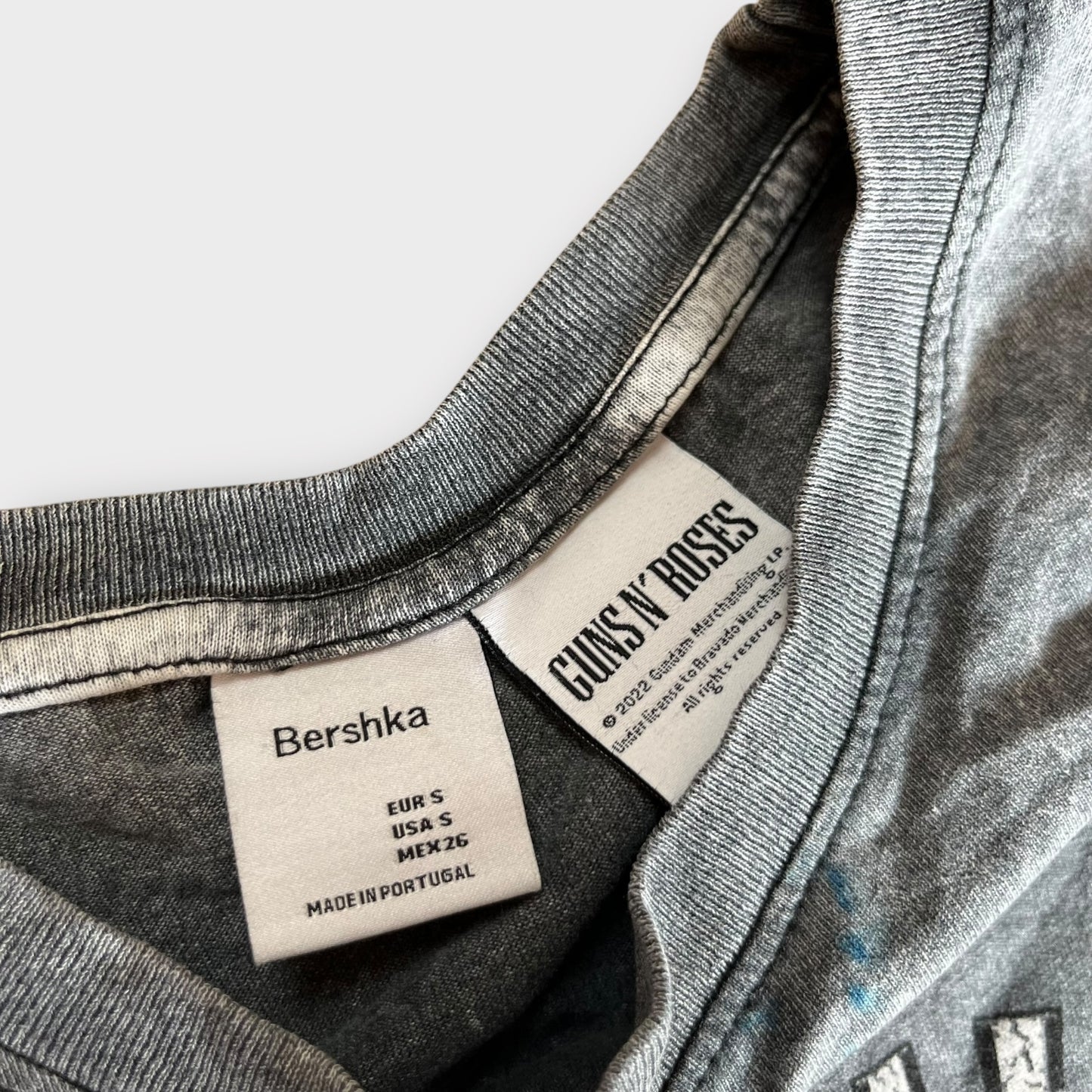 Guns N Roses x Bershka Y2K Stone Washed Graphic T-Shirt