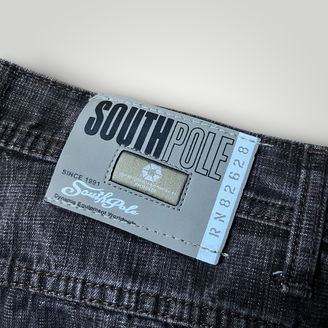 Southpole Vintage 2000's Y2K Hip-Hop Baggy Black Wash Brown Jeans