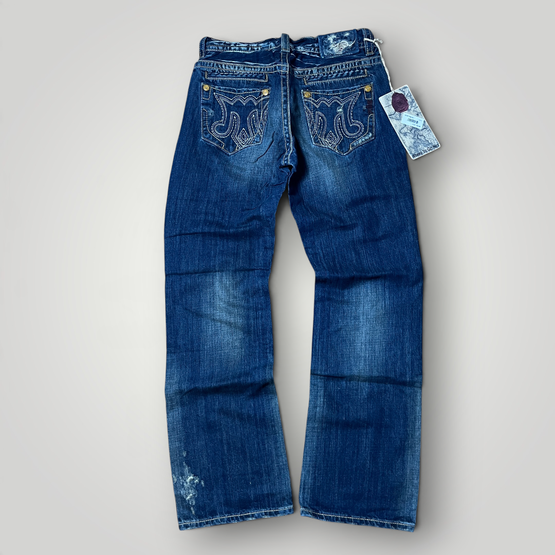 MEK Denim Vintage 2000's Y2K  Distressed Bootcut Jeans