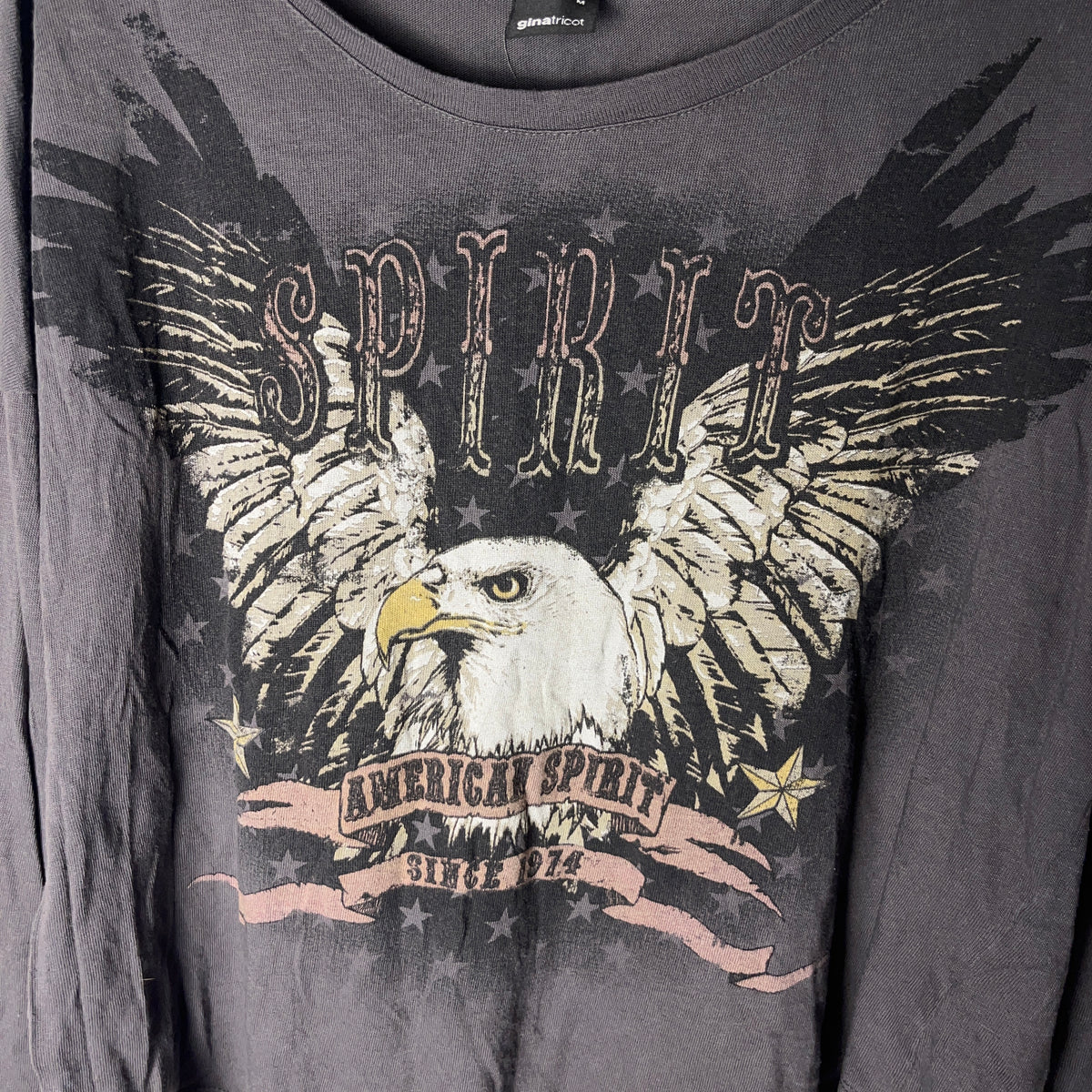 American Spirt 2010's Y2K Oversized Long Sleeve Graphic Shirt (Дамско)