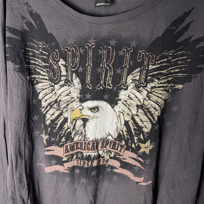 American Spirt 2010's Y2K Oversized Long Sleeve Graphic Shirt (Дамско)