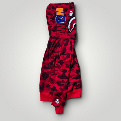 BAPE (A Bathing Ape) Color Camo Red Shark Full-Zip Hoodie (Replica)