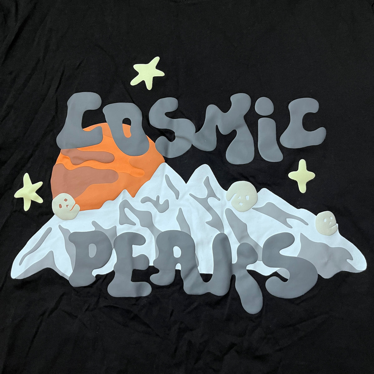 Broken Planet "Cosmic Peaks" 2022 Y2K Heavy Cotton Boxy Puff Print Graphic T-Shirt