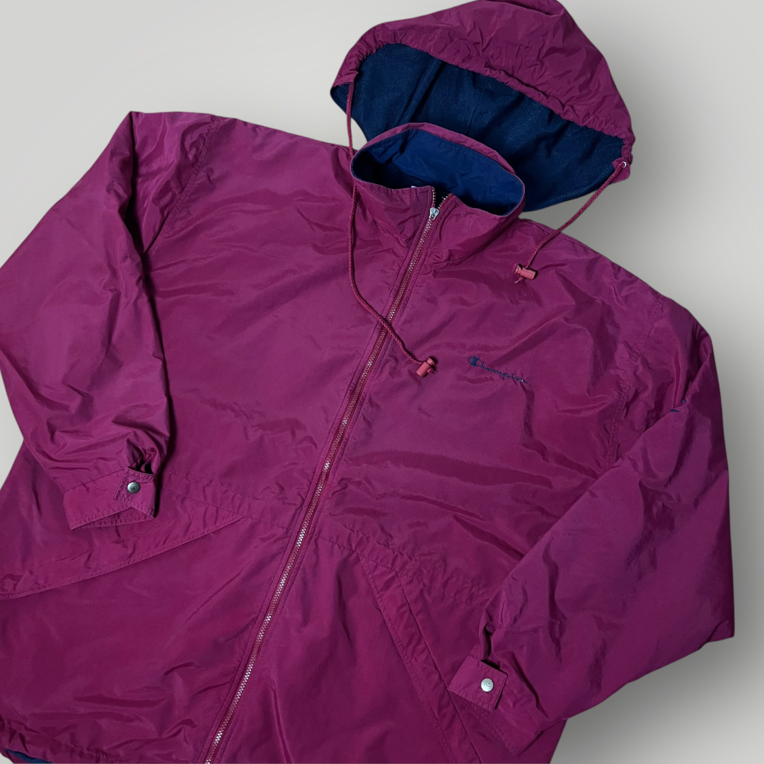 Champion Vintage 90's Hooded Raincoat Windbreaker Jacket