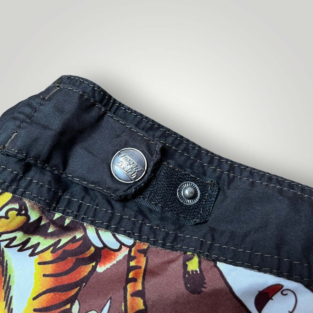 Ocean Earth Ed Hardy Style Y2K Graphic Surf Shorts