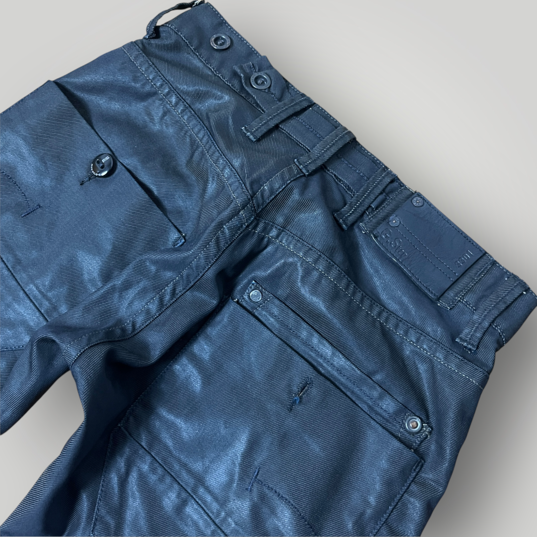 G-STAR RAW WAXED DENIM Y2K Opium Black Jeans "Army Radar Straigt" (2008-2011) !RARE!