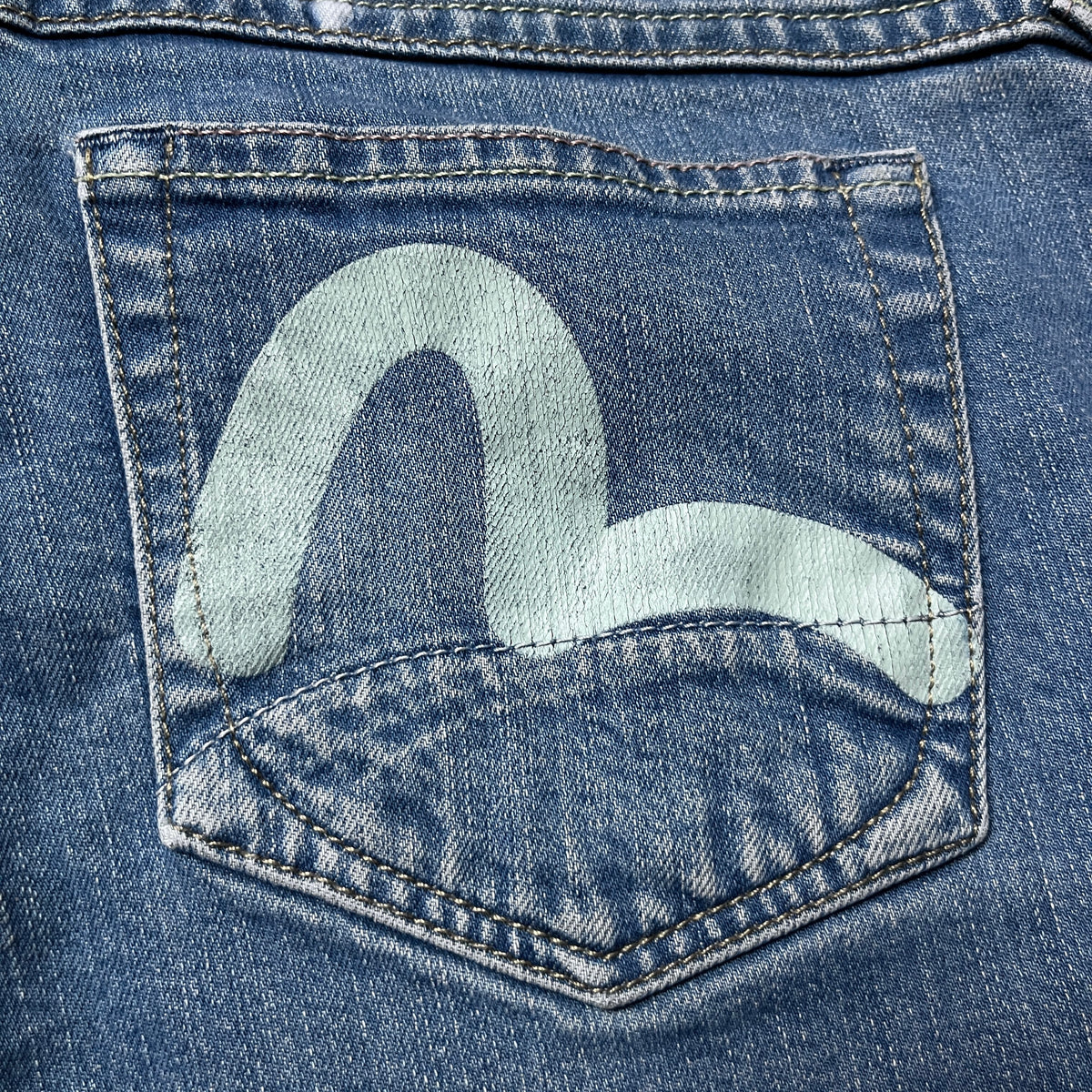 Evisu x Puma Vintage 2000's "True Love Never Dies" Y2K Hip-Hop Denim Shorts (Jorts)