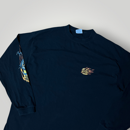 Billabong Y2K Graphic Fire Dragon Skater Long Sleeve Shirt