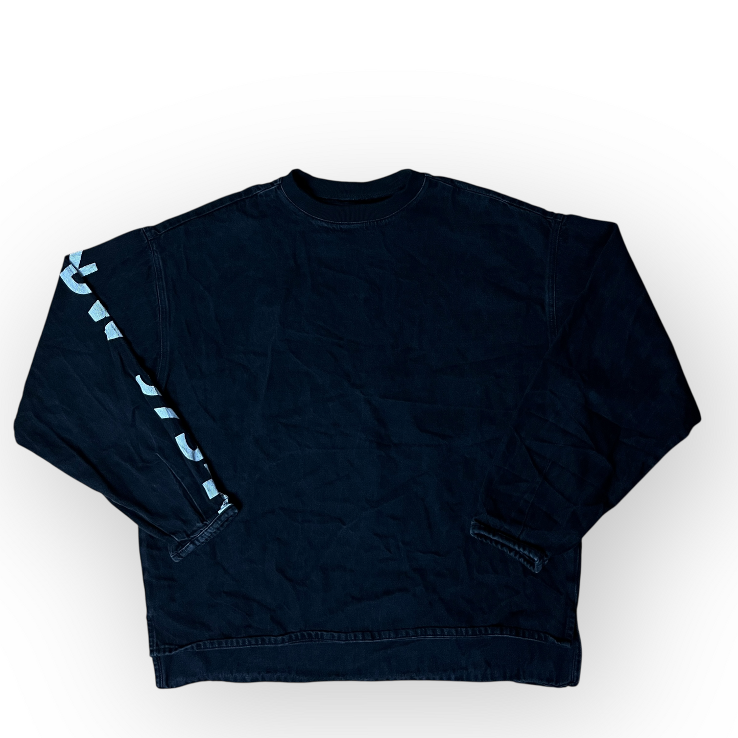 ZARA Denim Boxy Sweatshirt Crewneck