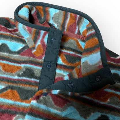 Patagonia Striped Sediment Hills Wave Pattern Synchilla Sweater Pullover Snap Fleece !RARE!
