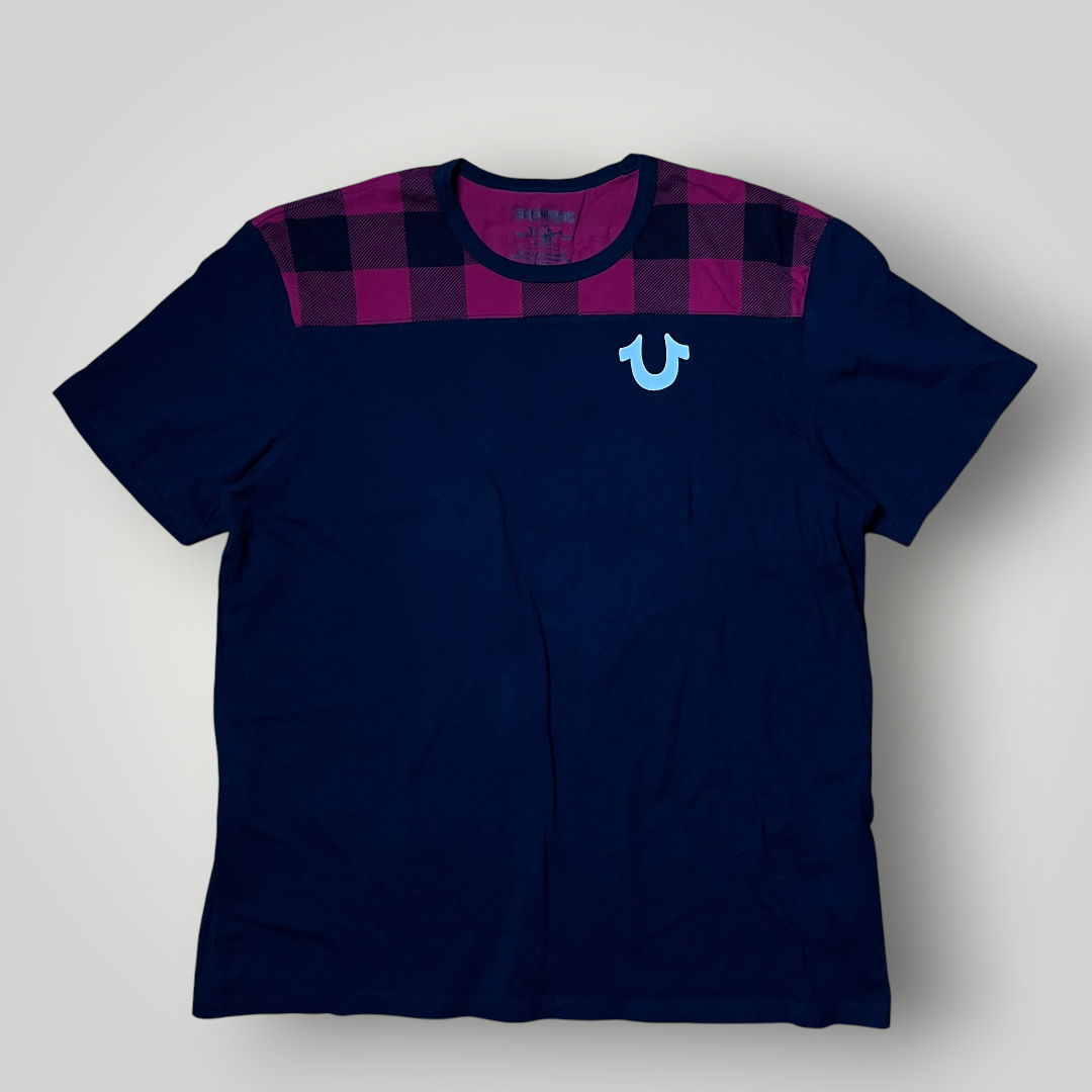 True Religion Y2K Plaid Yoke Jersey T-Shirt