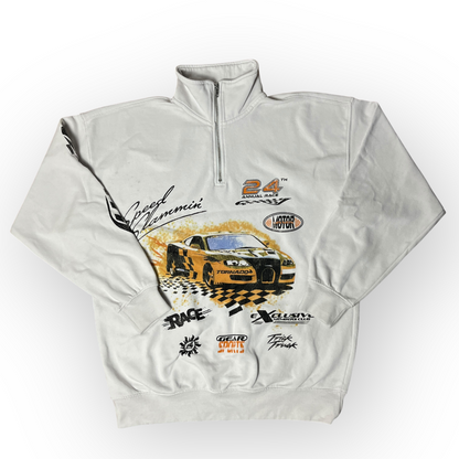 H&M Racing Graphic Quarter Zip Sweatshirt Fleece