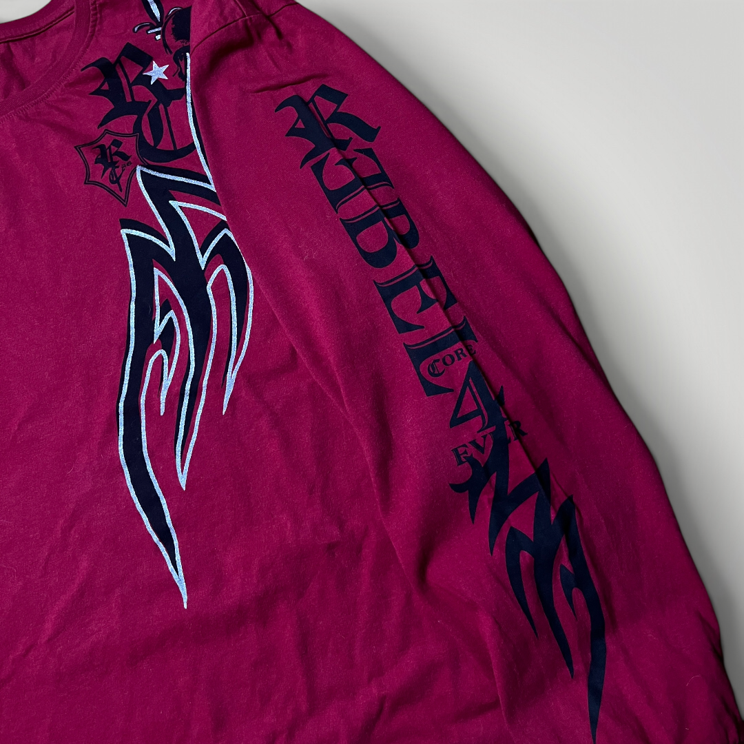 Y2K Tribal Heavy Cotton Graphic Skater Long Sleeve Shirt