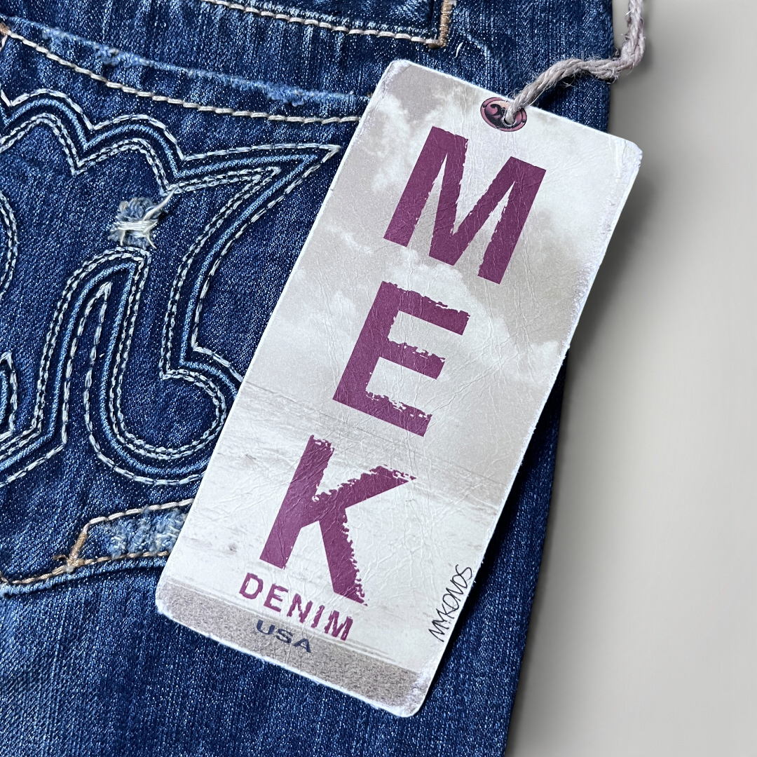 MEK Denim Vintage 2000's Y2K  Distressed Bootcut Jeans
