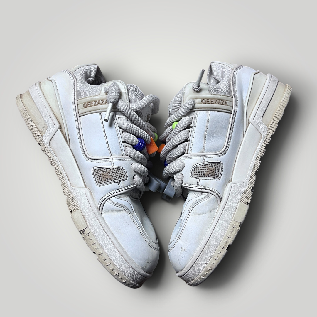 QUEEZAZA LV Inspired Y2K Coffee Dipped Chunky Sneakers