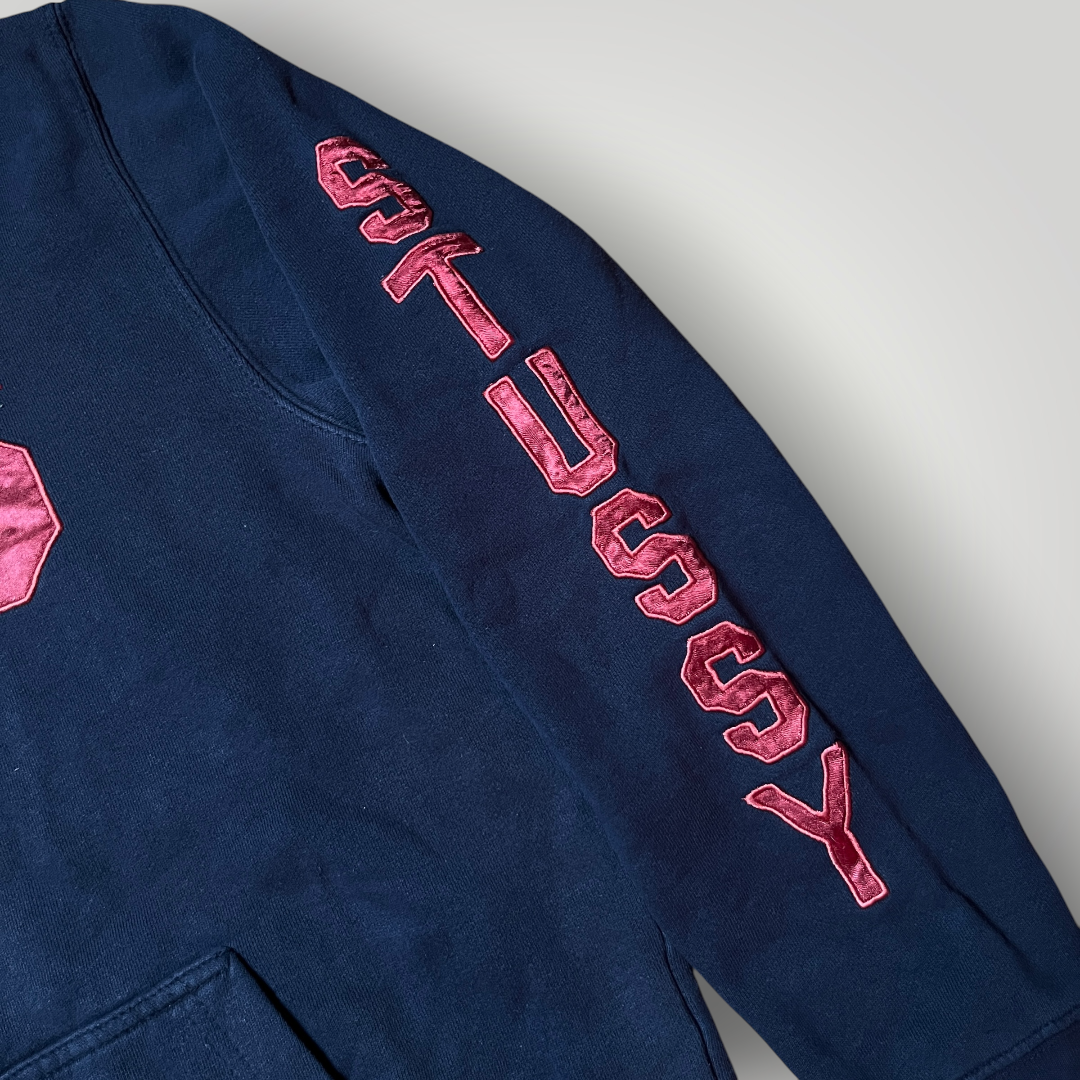 Stussy Vintage 1998/2002 Collegiate "S" Sleeve Spellout Heavy Cotton Y2K Skater Hoodie