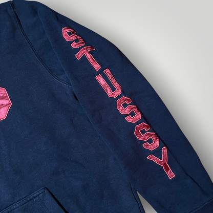 Stussy Vintage 1998/2002 Collegiate "S" Sleeve Spellout Heavy Cotton Y2K Skater Hoodie