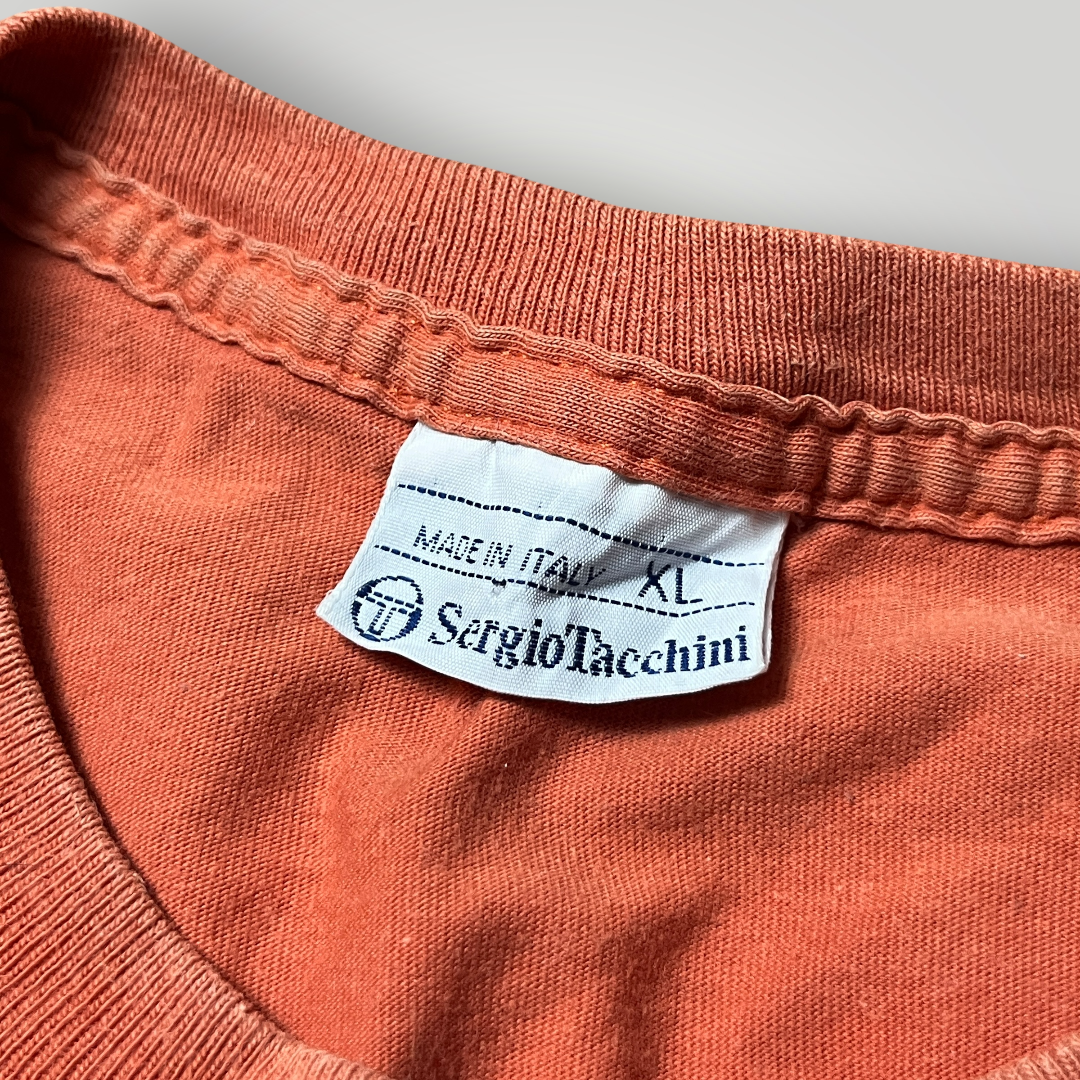 Sergio Tacchini Vintage 90's Single Stitch Tubular Knit Made in Italy Graphic T-Shirt