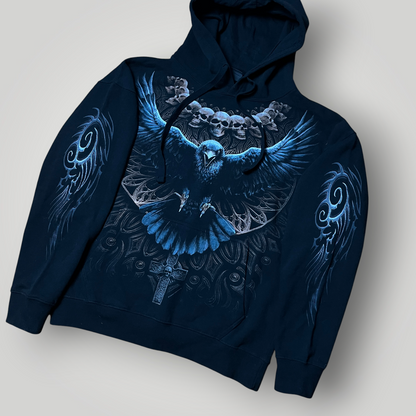 Spiral "Raven Skull" Y2K 2000's Style Graphic Hoodie