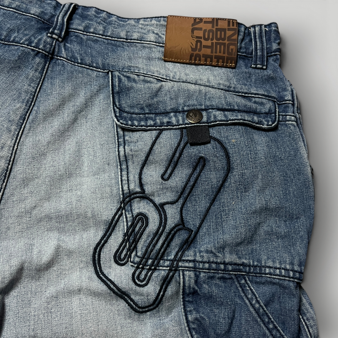 Engelbert Strauss Y2K Heavy Cotton Work Denim Cargo Shorts