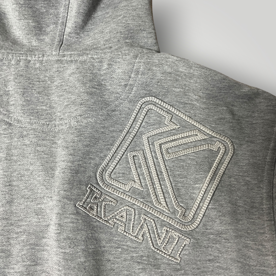 Karl Kani Heavy Cotton Oversized Y2K Hip-Hop Embroidered Zip-Up Hoodie