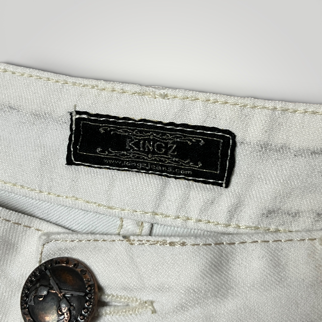 KINGZ Vintage 2010's Y2K Biker Stacked Fit Jeans