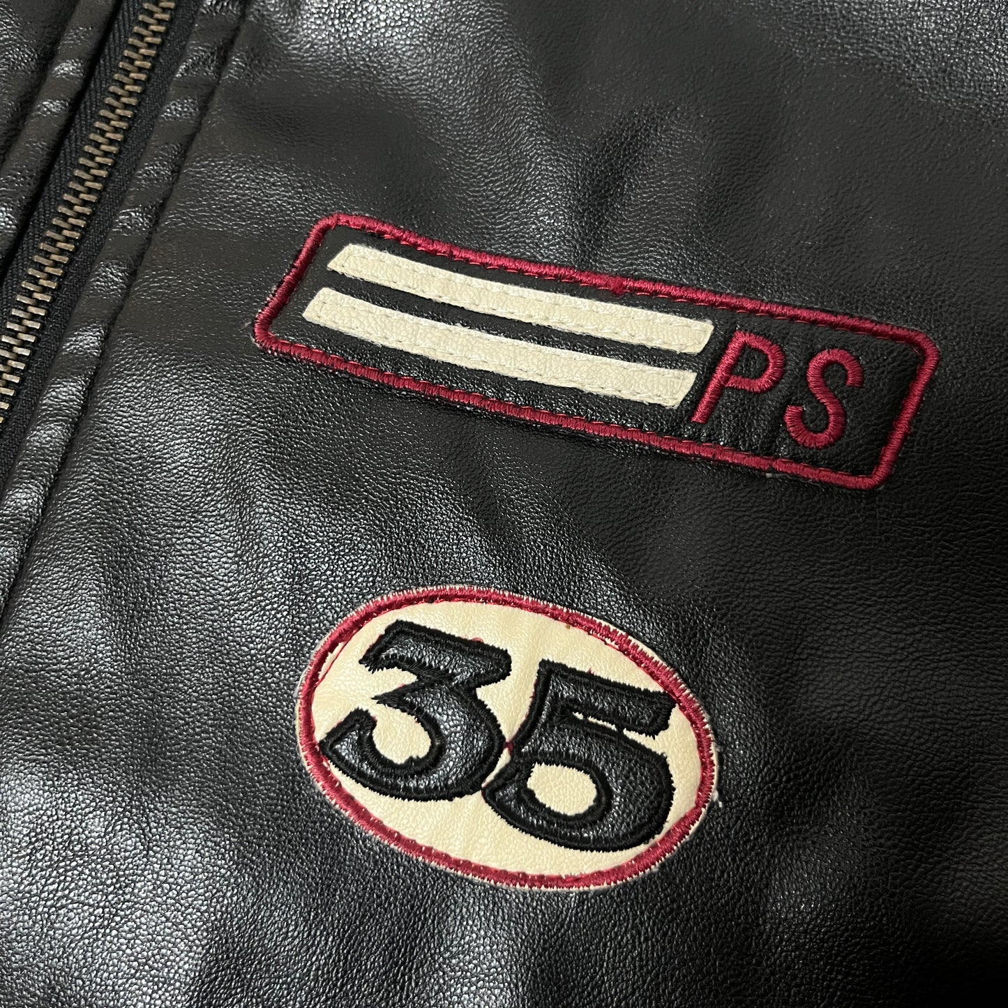 Enjoy Y2K Vintage Racing Leather Jacket