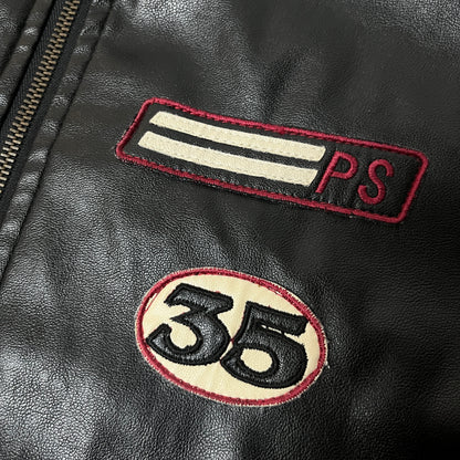 Enjoy Y2K Vintage Racing Leather Jacket