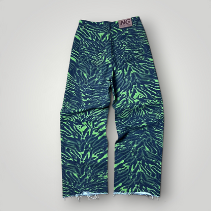 Noon Goons Y2K Green Zebra Skater Denim Jeans