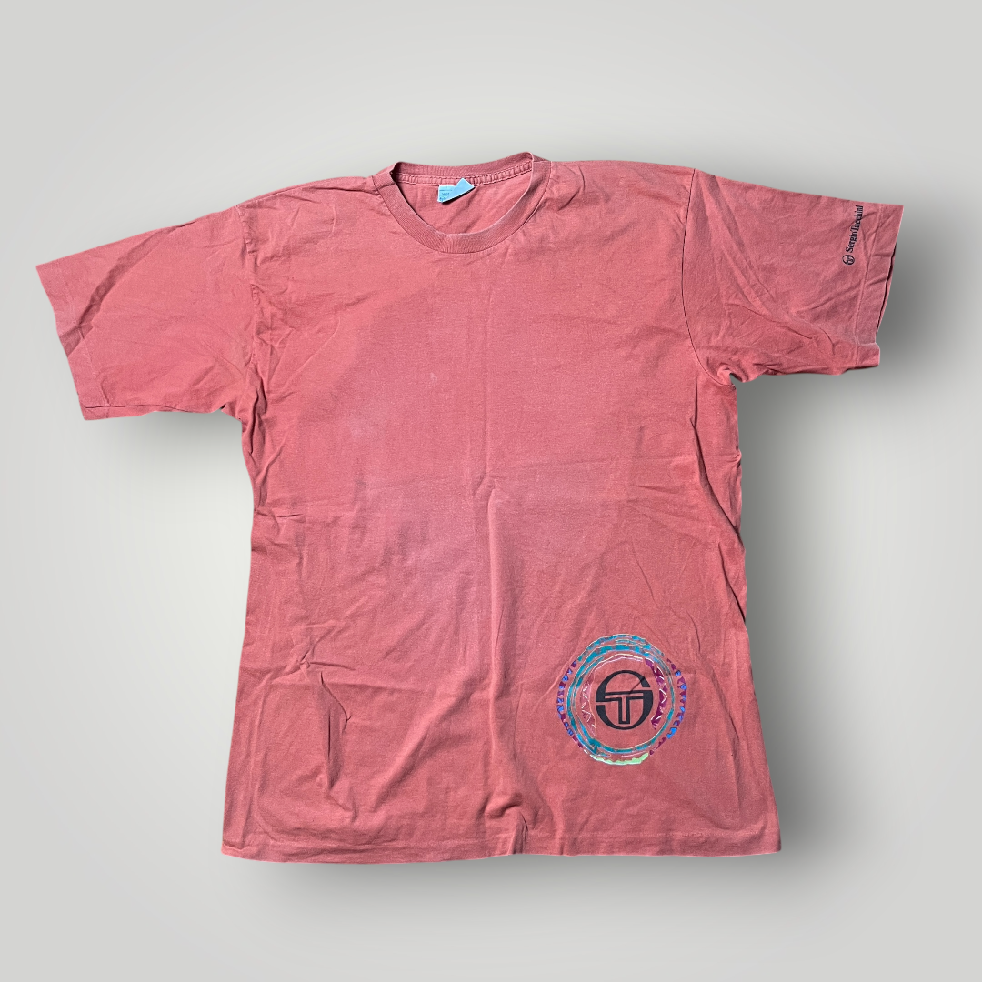 Sergio Tacchini Vintage 90's Single Stitch Tubular Knit Made in Italy Graphic T-Shirt