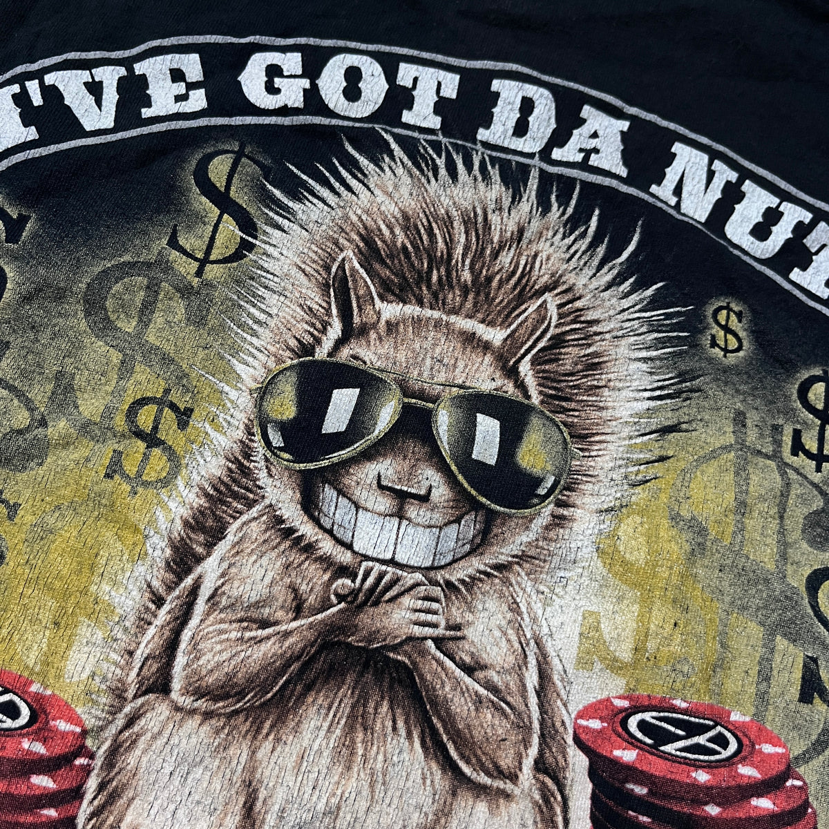 Vintage Erazor Bits "I've Got Da Nuts" 2000's Y2K Funny Gambling Tubular Knit T-Shirt