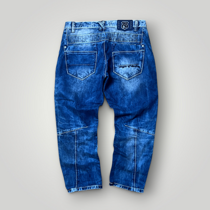 CIPO & BAXX Vintage 2000's Embroidered Y2K "Magic of Denim" Y2K Biker Heavy Cotton Faded Jeans