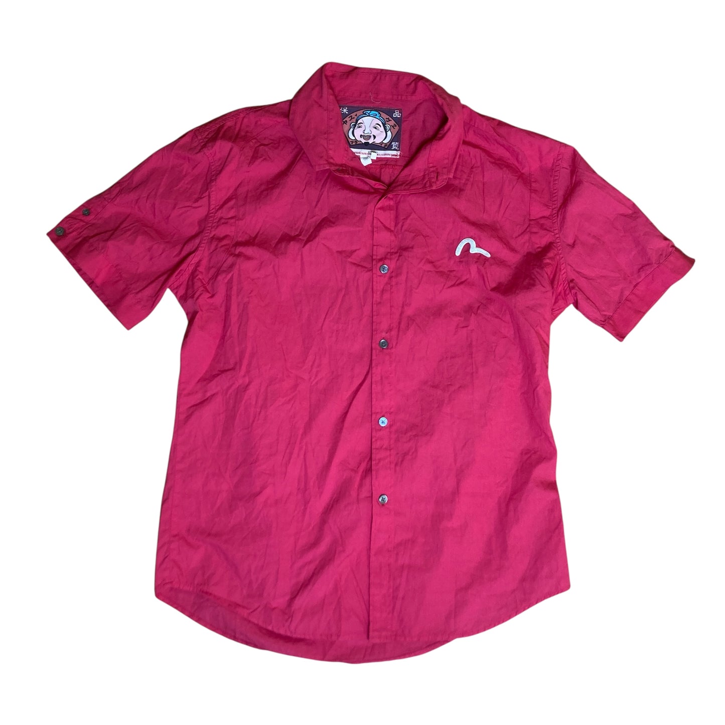 Evisu 2000-2010’s Pink Short Sleeve Button-Up Shirt 100% Cotton