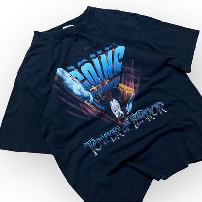 Vintage 90’s Disney “Tower Of Terror” Mickey Mouse Heavy Cotton T-Shirt !RARE!