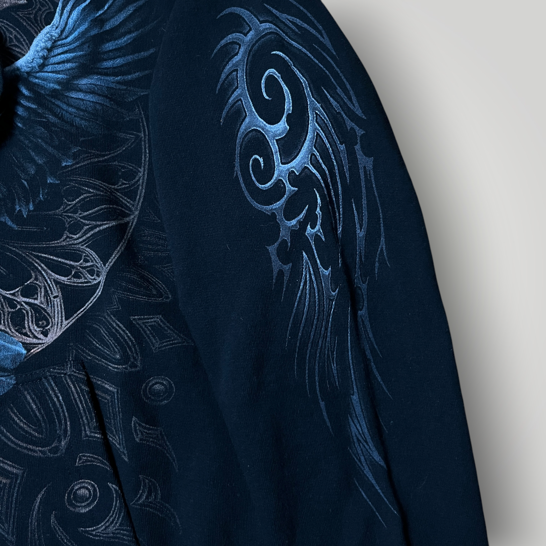 Spiral "Raven Skull" Y2K 2000's Style Graphic Hoodie