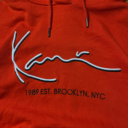 Karl Kani Embroidered Signature Y2K Cropped Boxy Heavy Cotton Hoodie (Дамско)