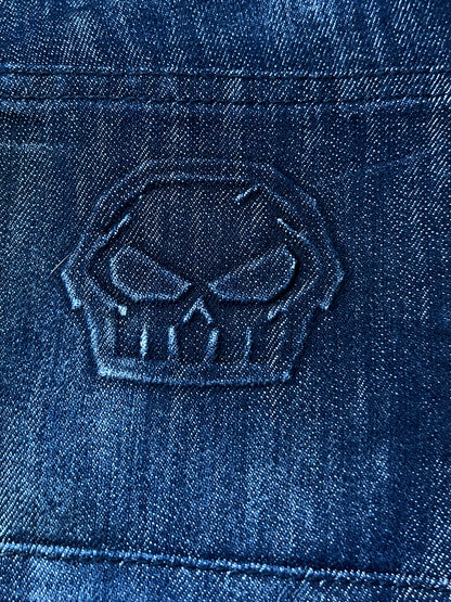 No Fear Vintage 2000's Y2K Hip-Hop Camo Skull Denim Jorts