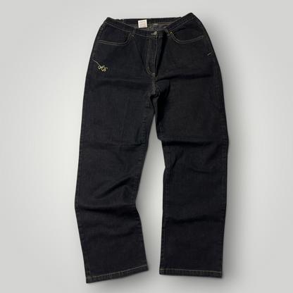 Apple Bottom ls Vintage 2000's Y2K Hip-Hop Embroidered Heavy Cotton Black Baggy Jeans (Дамско) (Rep)