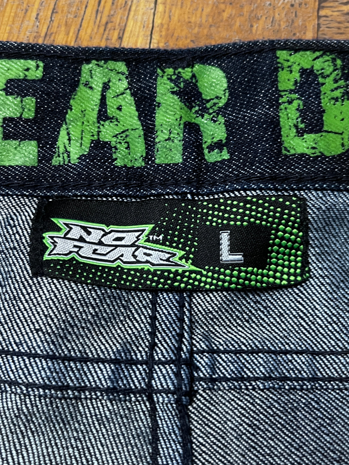 No Fear Vintage 2000's Y2K Hip-Hop Camo Skull Denim Jorts