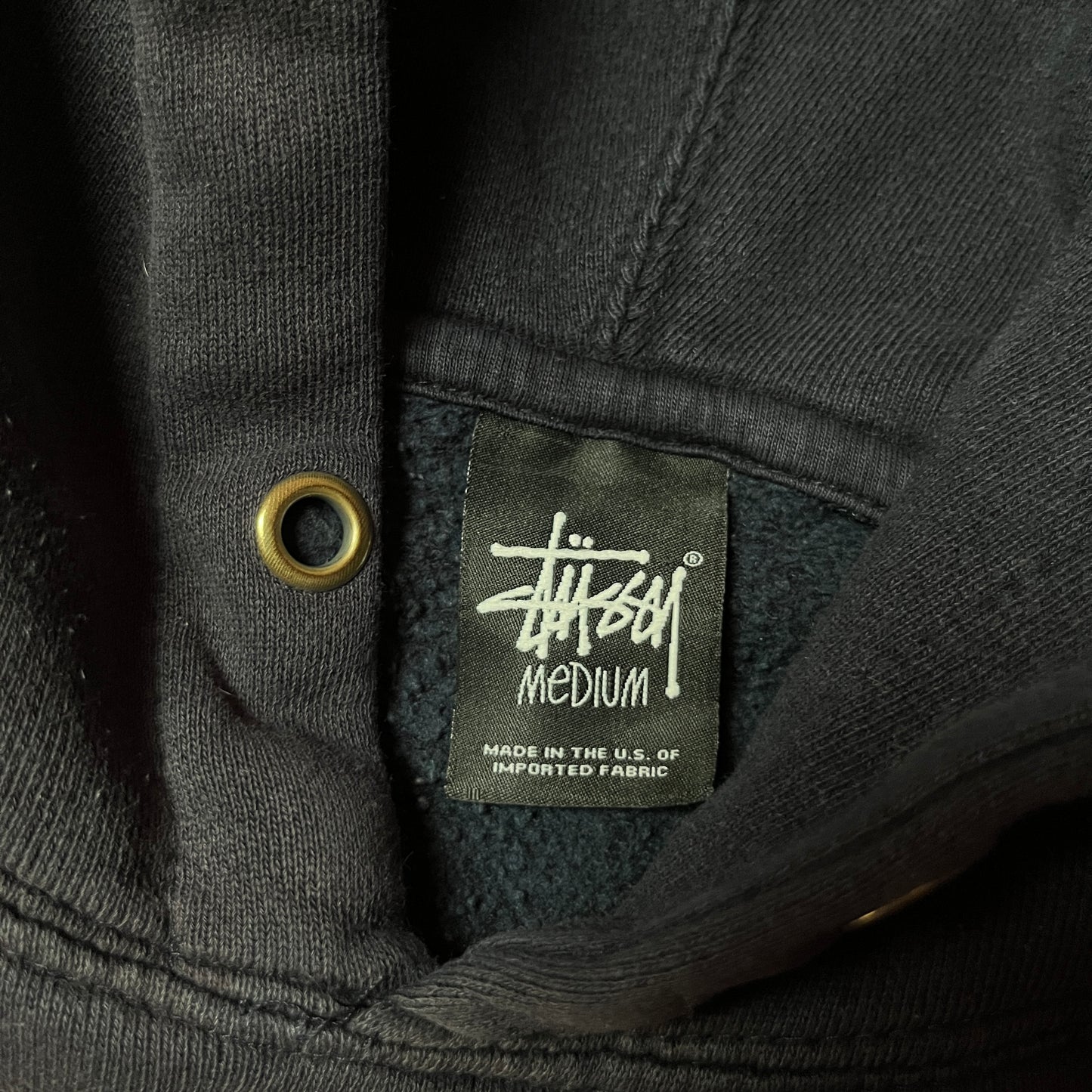 Stussy Vintage 1998/2002 Collegiate "S" Sleeve Spellout Heavy Cotton Y2K Skater Hoodie