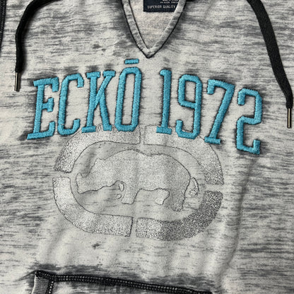 ECKO UNLTD Y2K Faded Stone Wash Graphic Hoodie (Дамско)