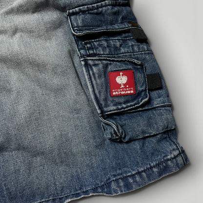 Engelbert Strauss Y2K Heavy Cotton Work Denim Cargo Shorts