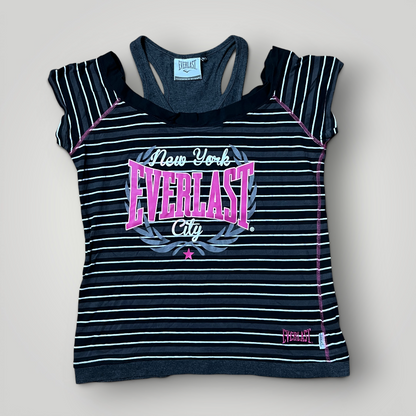 Everlast Y2K Vintage 2000's Heavy Cotton 2 in 1 Graphic Tank Top T-Shirt (Дамско)