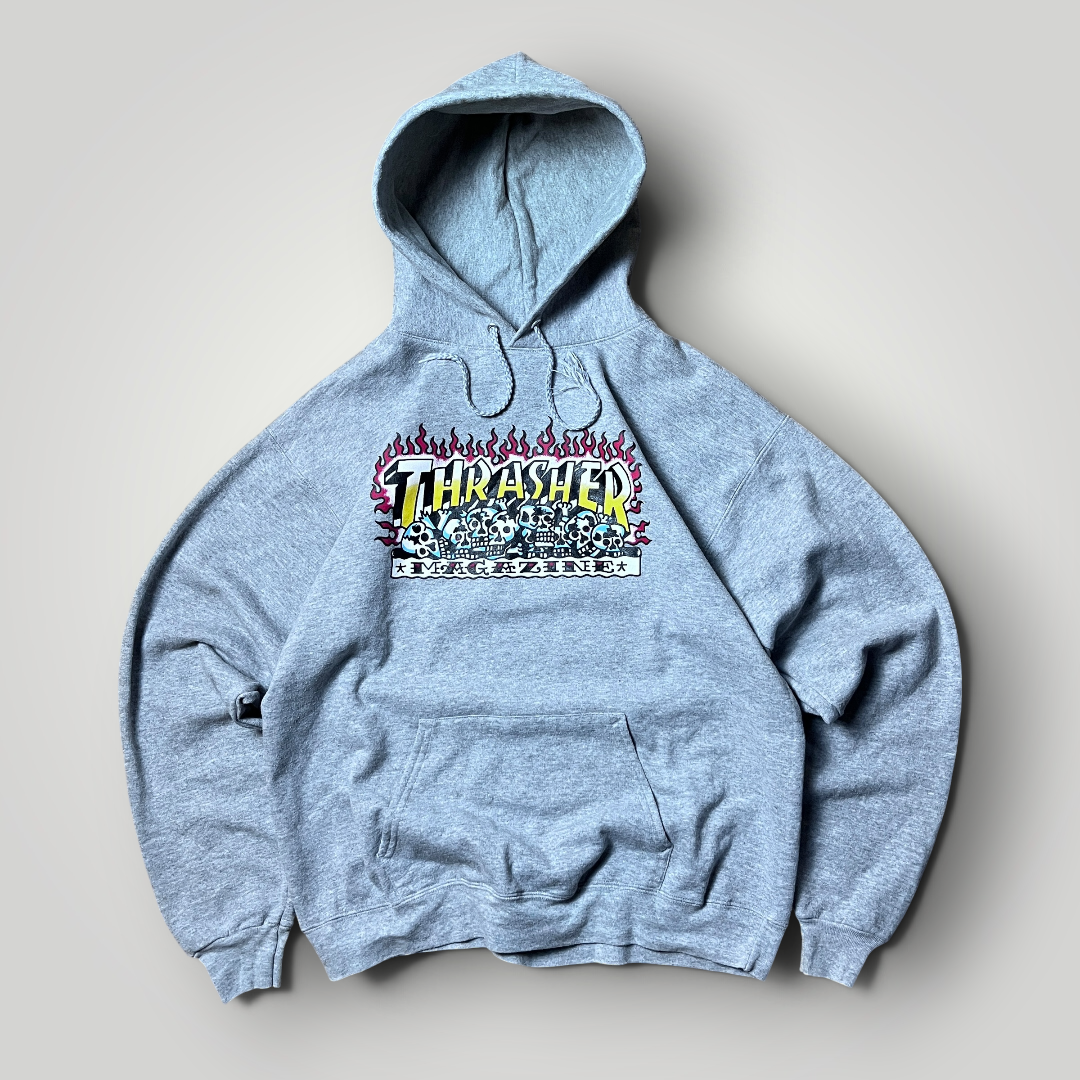 Thrasher "Krak Skulls" Tubular Knit Boxy Graphic Skater Hoodie