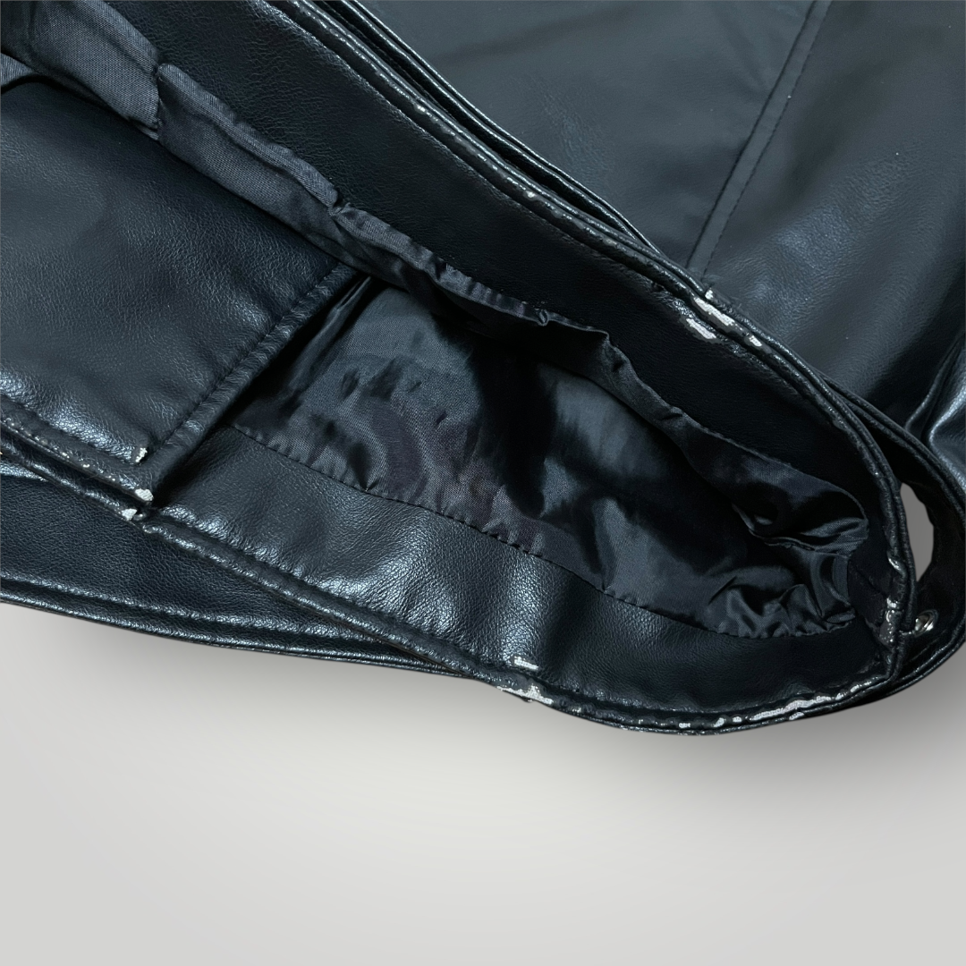 PULL&BEAR Y2K Leather Biker Cropped Jacket (Дамско)