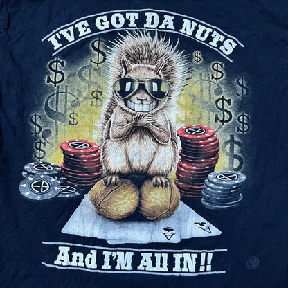 Vintage Erazor Bits "I've Got Da Nuts" 2000's Y2K Funny Gambling Tubular Knit T-Shirt