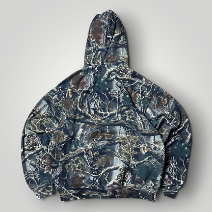 Cabelas Forest Camo Y2K Zip-Up Hoodie