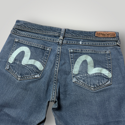 Evisu x Puma Vintage 2000's "True Love Never Dies" Y2K Hip-Hop Denim Shorts (Jorts)